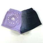 Kappa Authentic Jambi tee-sweat short set in black-lt violet-white