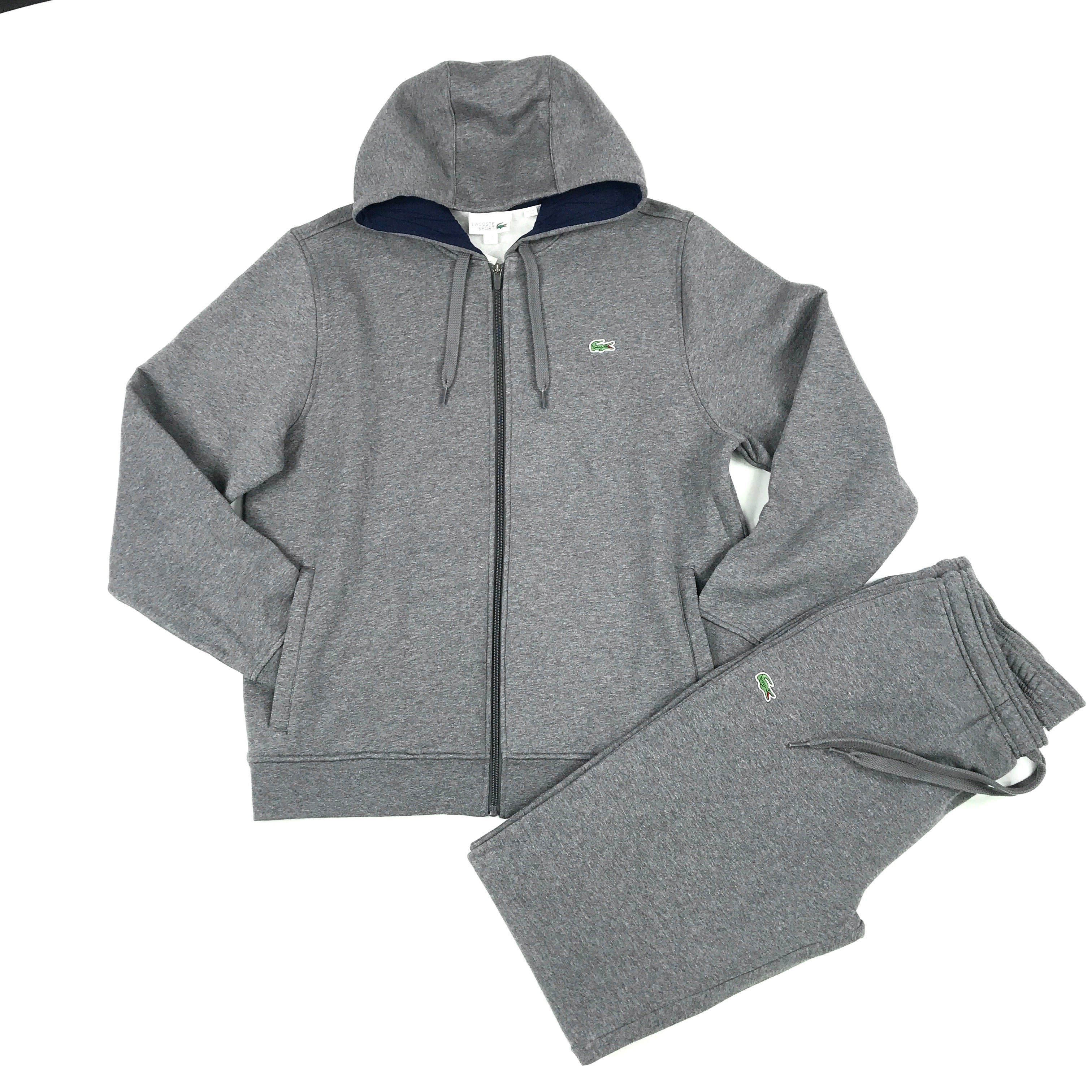 Lacoste dark heather grey zip hoodie set