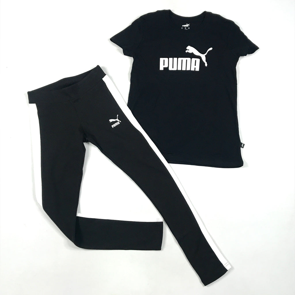 Puma Iconic T7 leggings-tee set in black