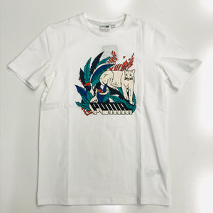 Puma classics graphic infill tee in white