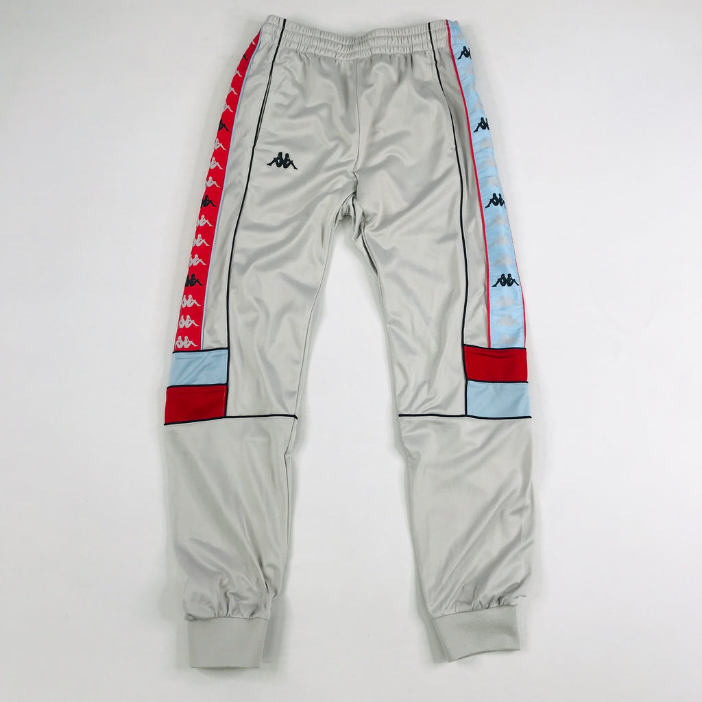 Kappa 222 Banda Daso track pants in ash grey-baby blue-light red