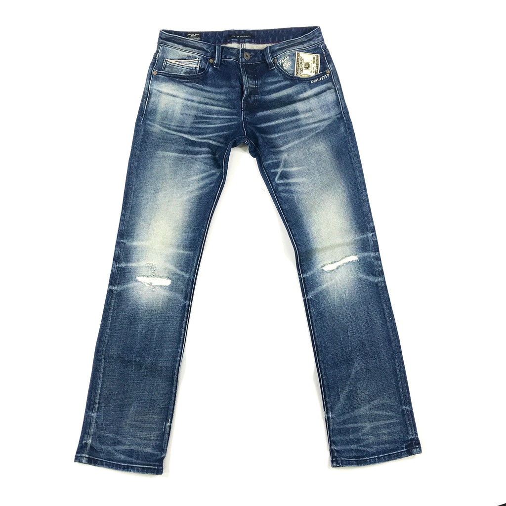 Cult rebel straight stretch jeans in money