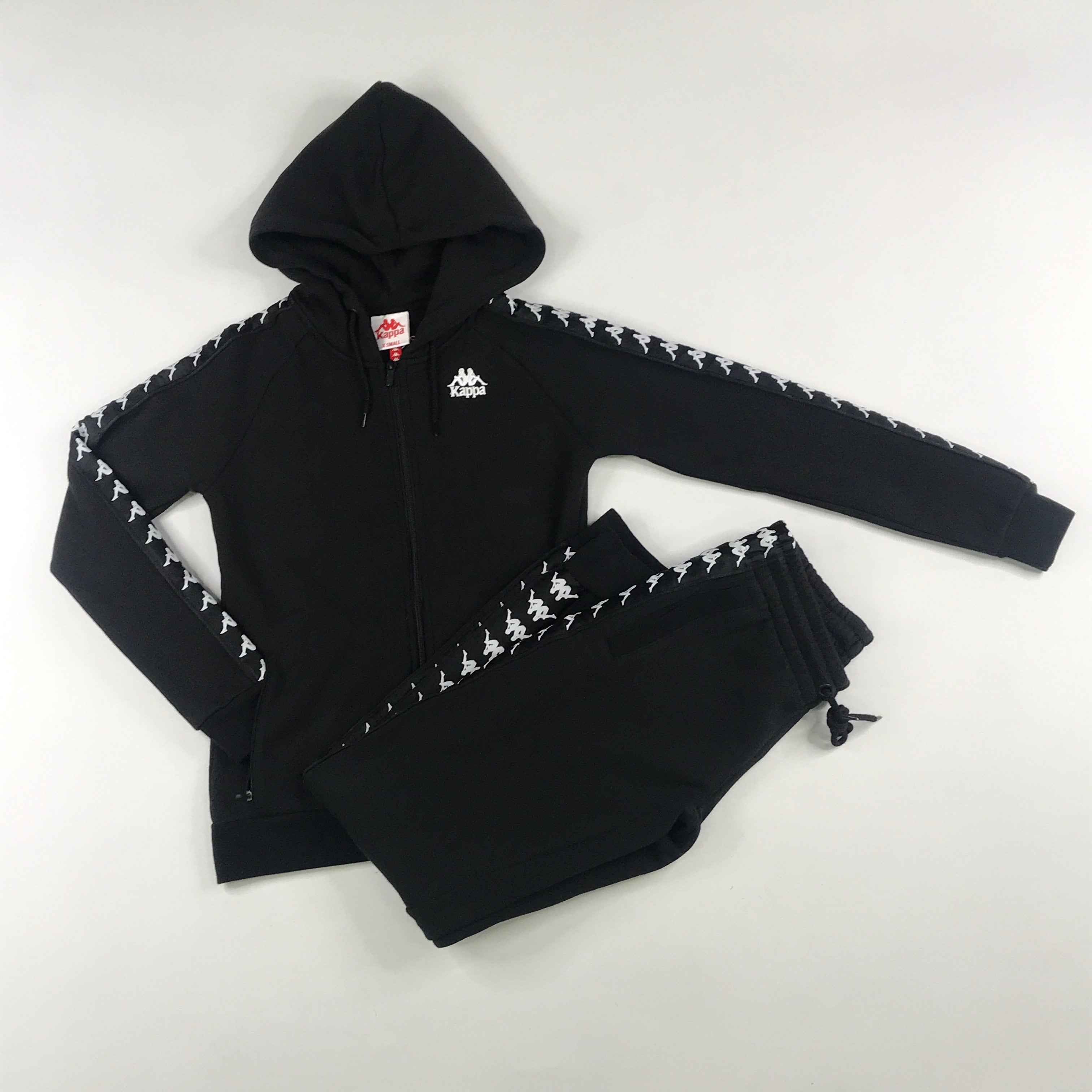 Kappa 222 Banda Balzi 2 hoodie set in black-white