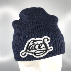 Laces knit skully in navy