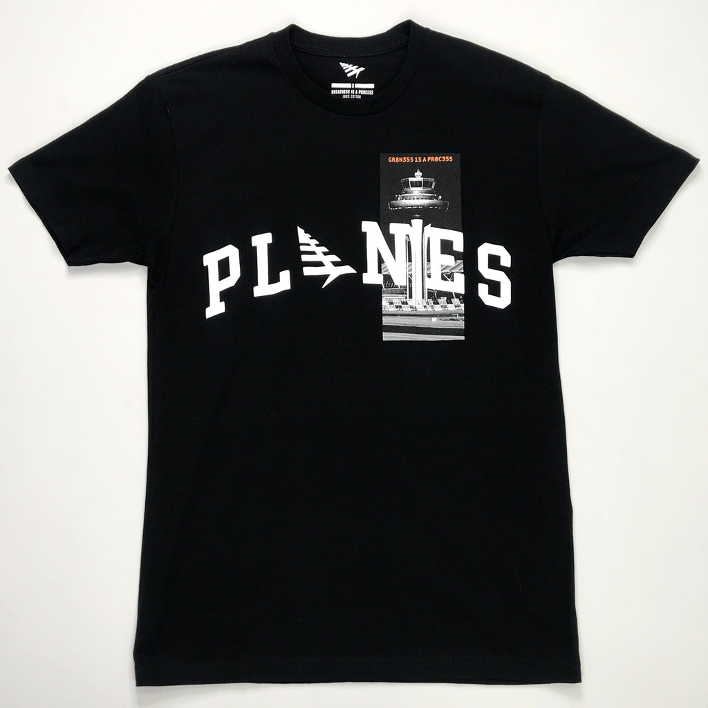 Planes watch tower tee in black