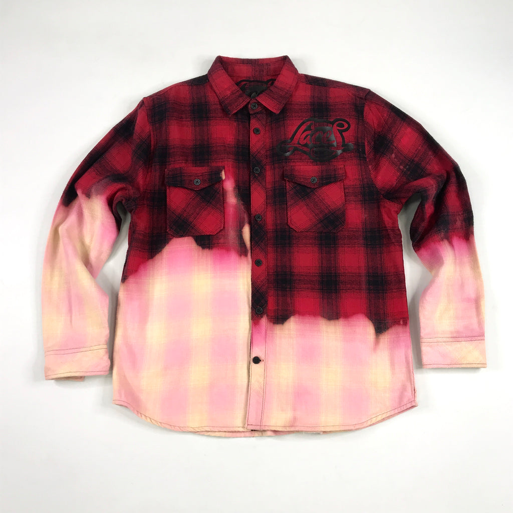 Laces bleached flannel in red