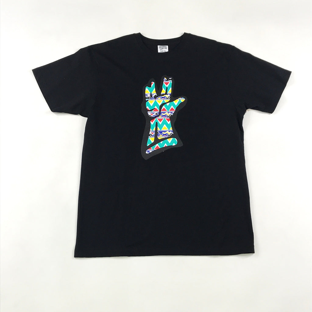 Tribal trek hand on black BBC tee