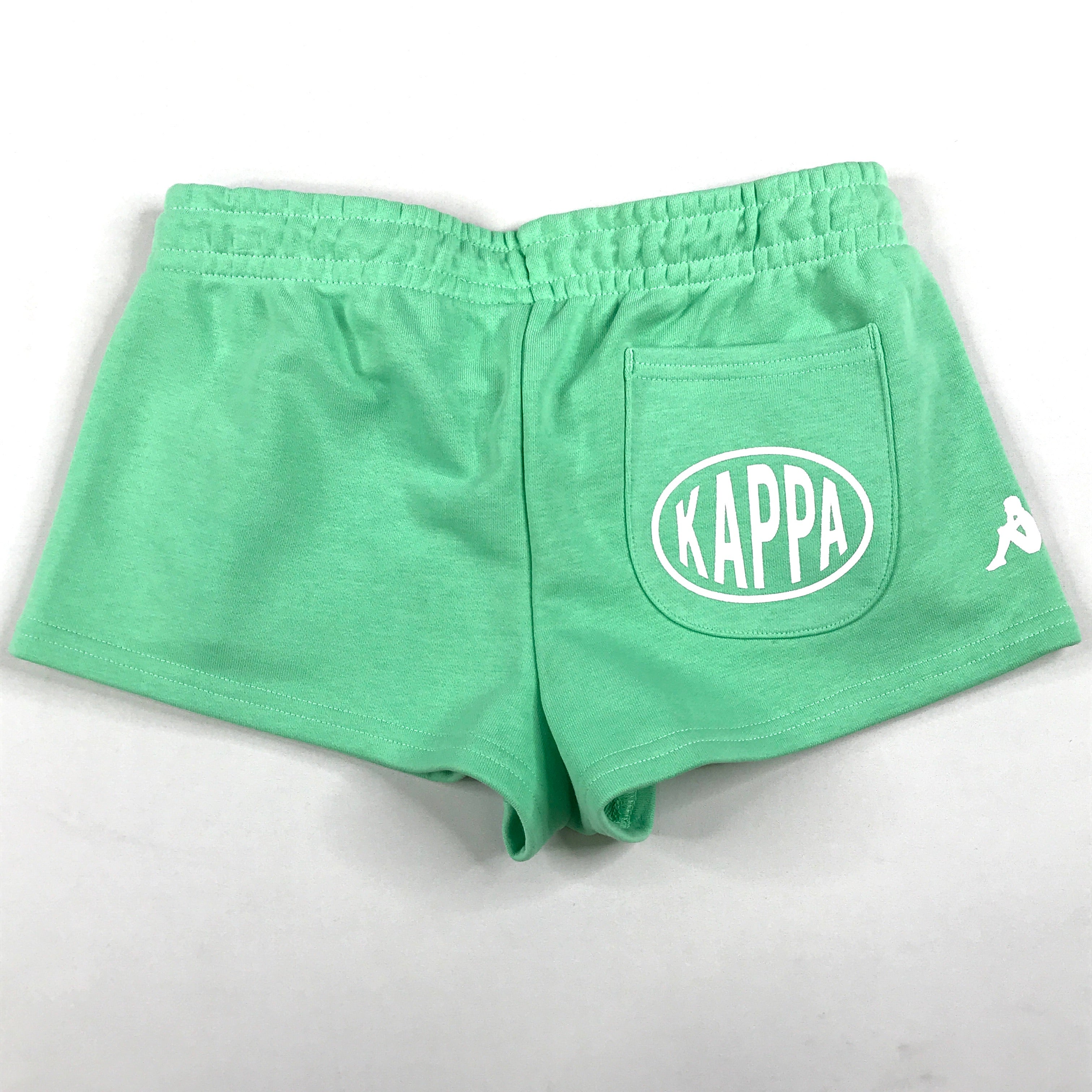 Kappa Pop Elantra crop hoodie + shorts set in spring green-white