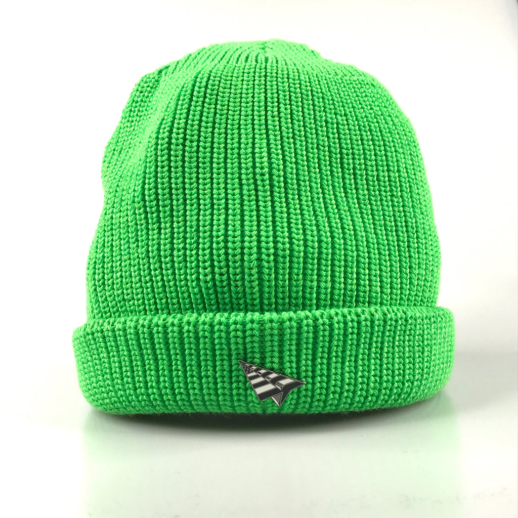 Paper Planes wharfman beanie in Neon green