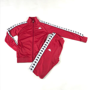 Kappa 222 Banda wanniston slim tracksuit in cranberry-white-black