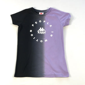 Kappa Authentic Jambi tee-sweat short set in black-lt violet-white