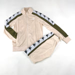 Kappa 222 Banda 10 Anay tracksuit in sand-olive-black-white